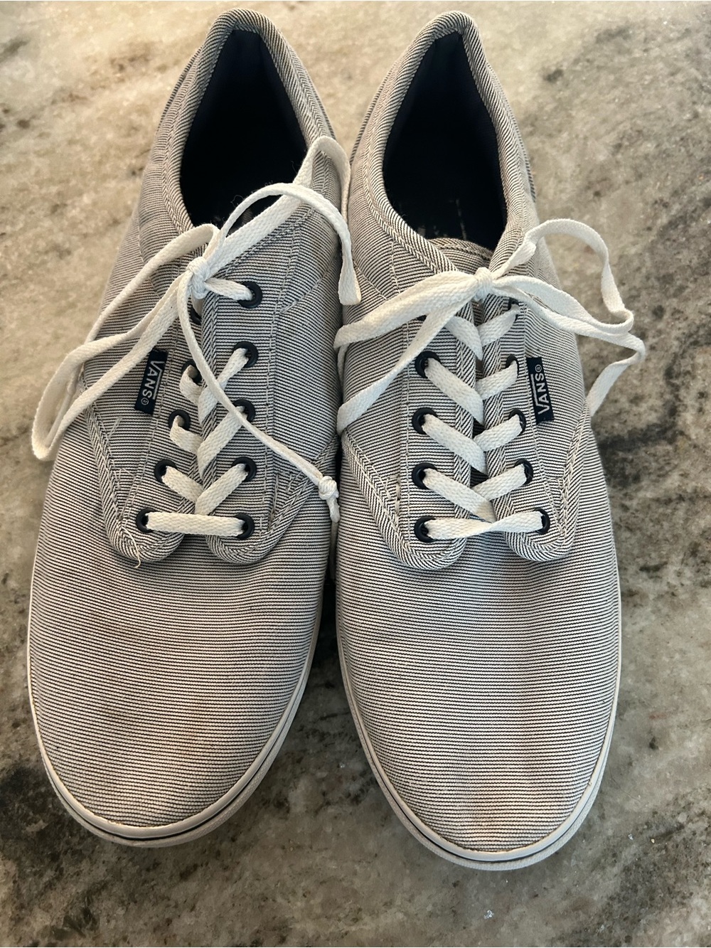 Vans  Gray Canvas Lace-Up Sneakers 9.5 ladies